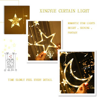 Holiday Curtain Wedding Lights 100LED String Strip ice bar lamp 8mode Garlands for PARTY FAIRY CHRISTMAS Star Moon 2